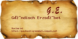 Gündisch Erzsébet névjegykártya